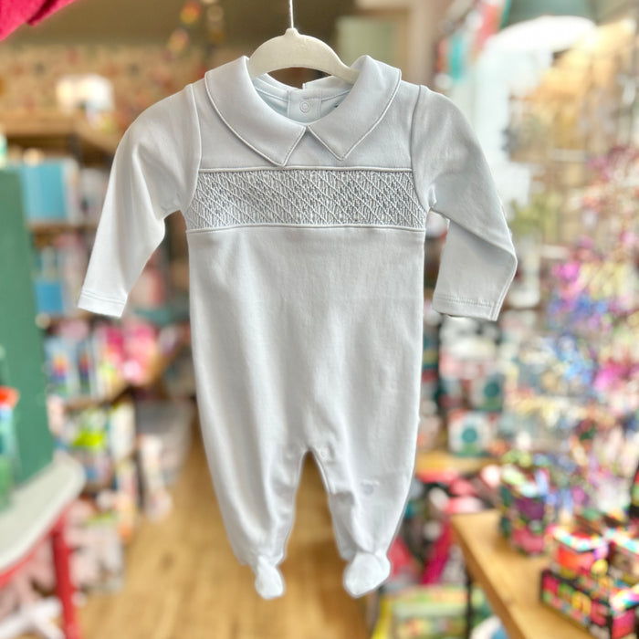 Tecomoabesos - Hand Smocked Footie - Blue