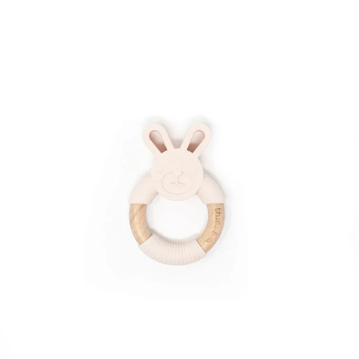 accessories teether bunny - pale pink