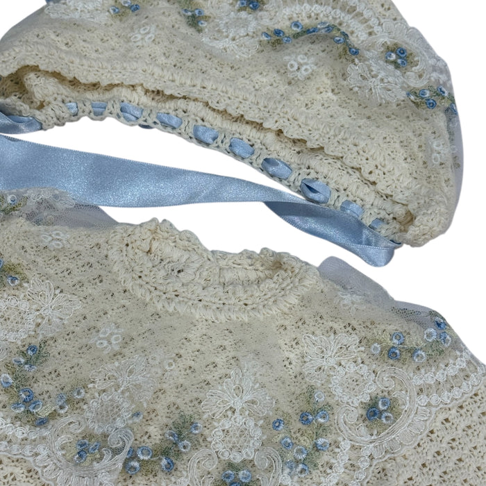Aida Blue Jersey and Bonnet Floral 2-Piece Set