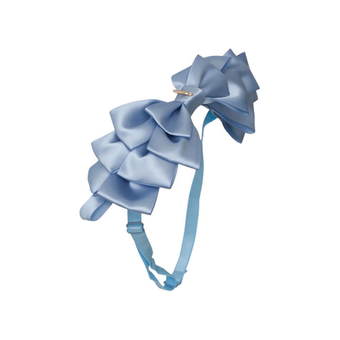 Amal Pleated Ribbon French Blue Bow Headwrap