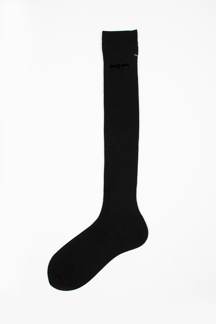 ANP-129HS Ribbon Knee Socks Black