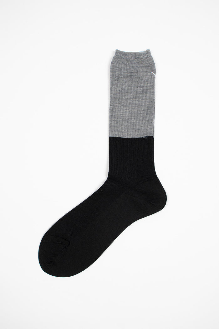 ANP-92M Two Tone Rib Sock Black/Grey