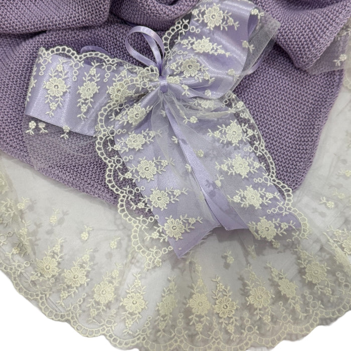 Arianna Purple Knitted Blanket