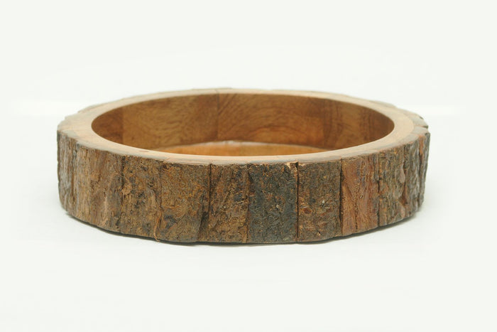 Bark Edge Wooden Dog Bowl – Rustic Handmade Pet Food & Water Dish, Eco-Friendly Solid Wood Bowl with Natural Finish, Non-Toxic & Stylish
