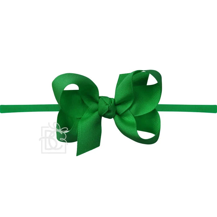 Beyond Creations - Nylon Headband Bow - Kelly Green