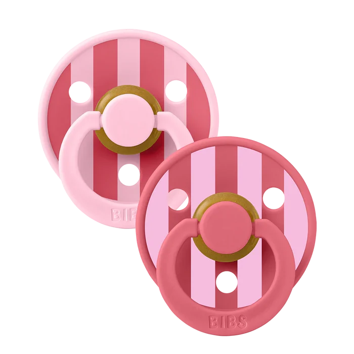 Bibs Pacifiers - 2 Pack - Baby Pink/Coral Mix