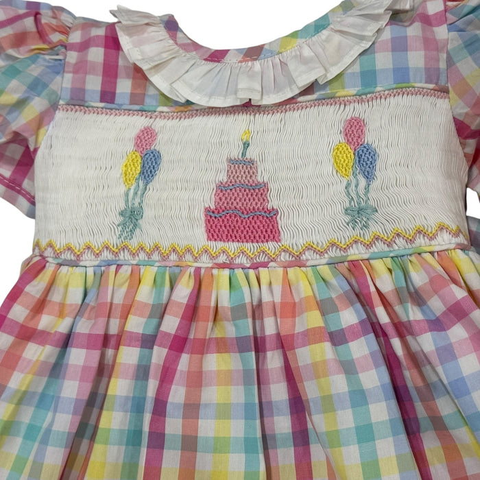 Birthday Handsmocked Girl Romper