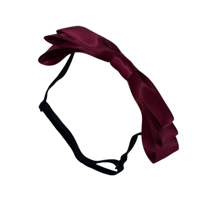 Blair Bow Burgundy Satin Headband Wrap