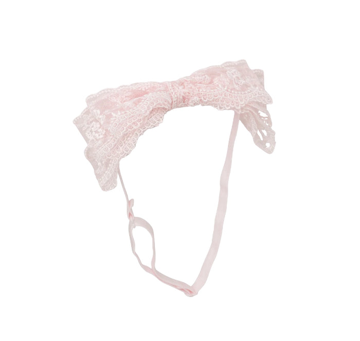Blair Bow Light Pink Lace Headband Wrap