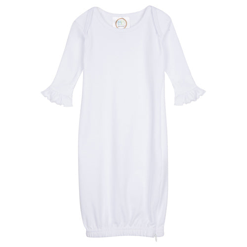 Blank Ruffle Baby Gown - White