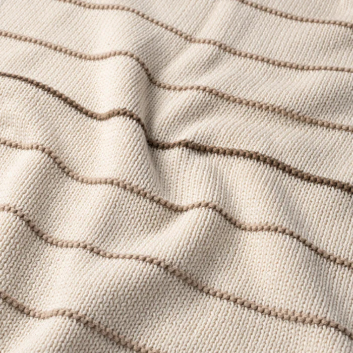 blanket bande knit striped - linen