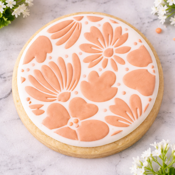 Boho Blossoms Cookie Stencil bakeartstencil