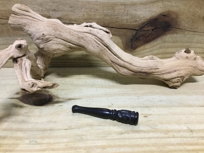 Carved Cone-Shaped Wood Tobacco Pipe