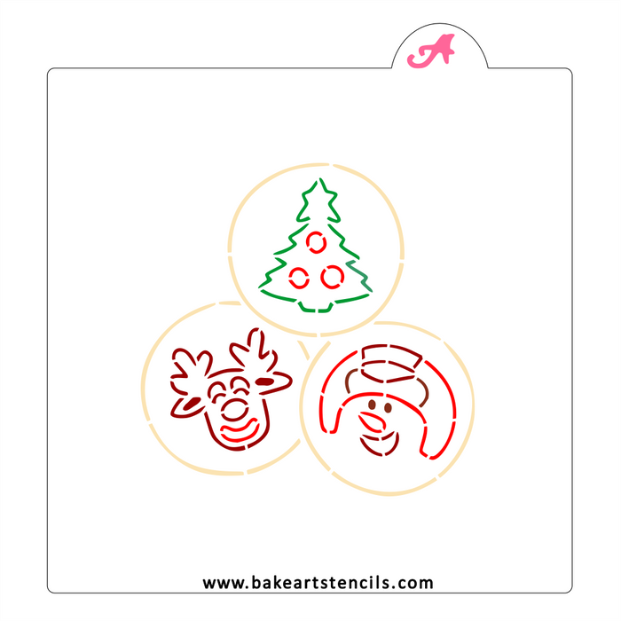 Christmas Sugar Cookies PYO Stencil bakeartstencil