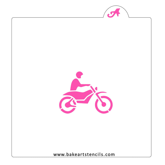 Dirt Bike Cookie Stencil bakeartstencil