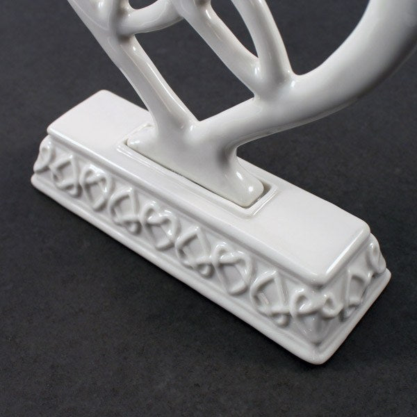 Glazed Porcelain Celtic Knot Cake Topper Traditional Irish Wedding Blessing