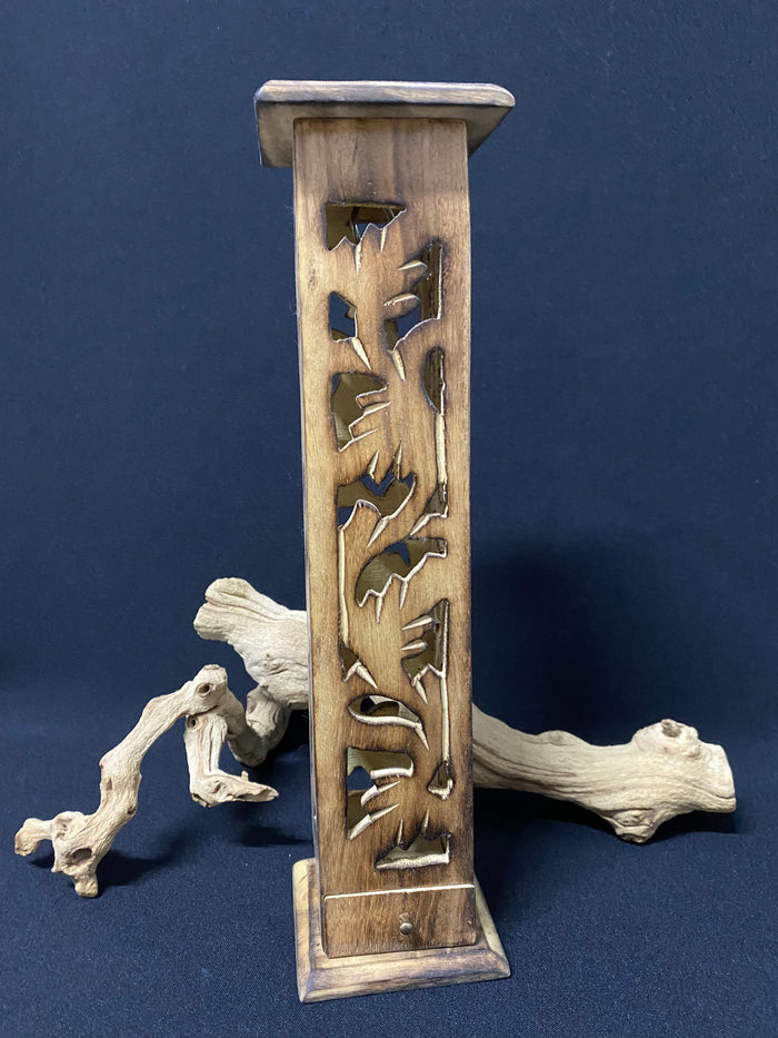 Carved Wood Incense Burner