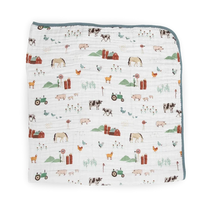 Little Unicorn - Original Cotton Muslin Quilt - Farmyard