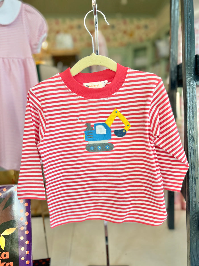Luigi - Long Sleeve Tee - Retro Backhoe