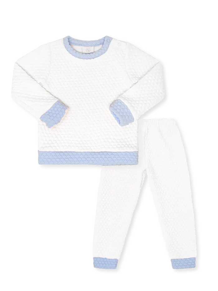 Lullaby Set - Quilted Play Set - White with Blue