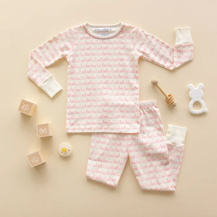 Luna and Arlo - Pajamas - Dusty Rose Bunny Hop