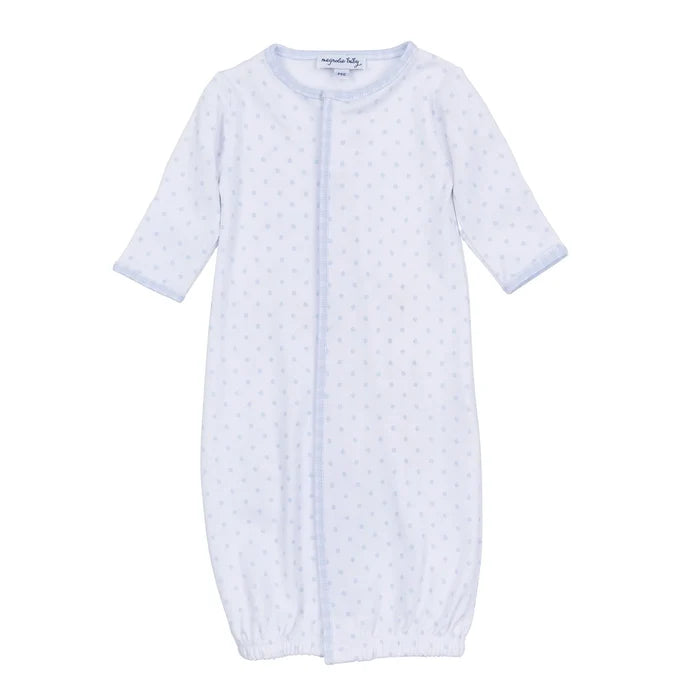 Magnolia Baby - Converter Gown - Gingham Dots Blue
