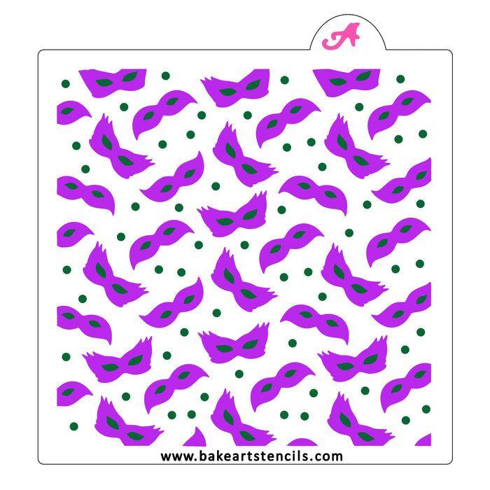 Masquerade Mask Pattern Stencil Set bakeartstencil