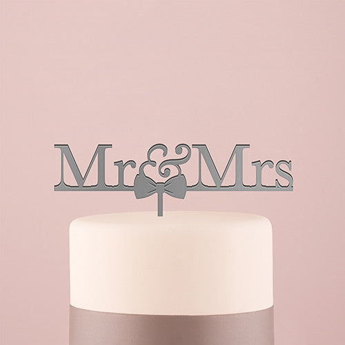 Mr & Mrs Bow Tie Acrylic Wedding Cake Topper
