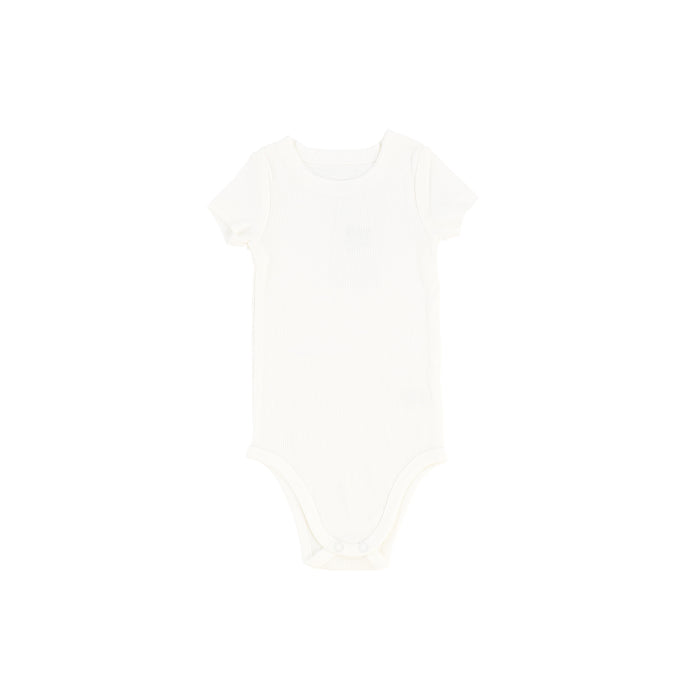 LIL LEGGS ONESIE RIBBED S/S - WINTER WHITE (4608615448665)