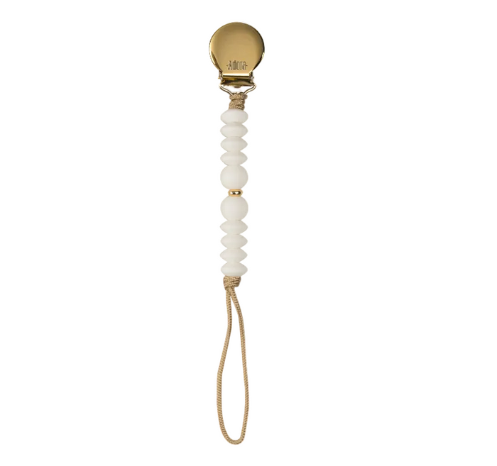pacifier clip - vanilla/gold ombre