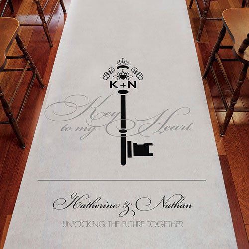 Personalized Key Monogram Wedding Aisle Runner