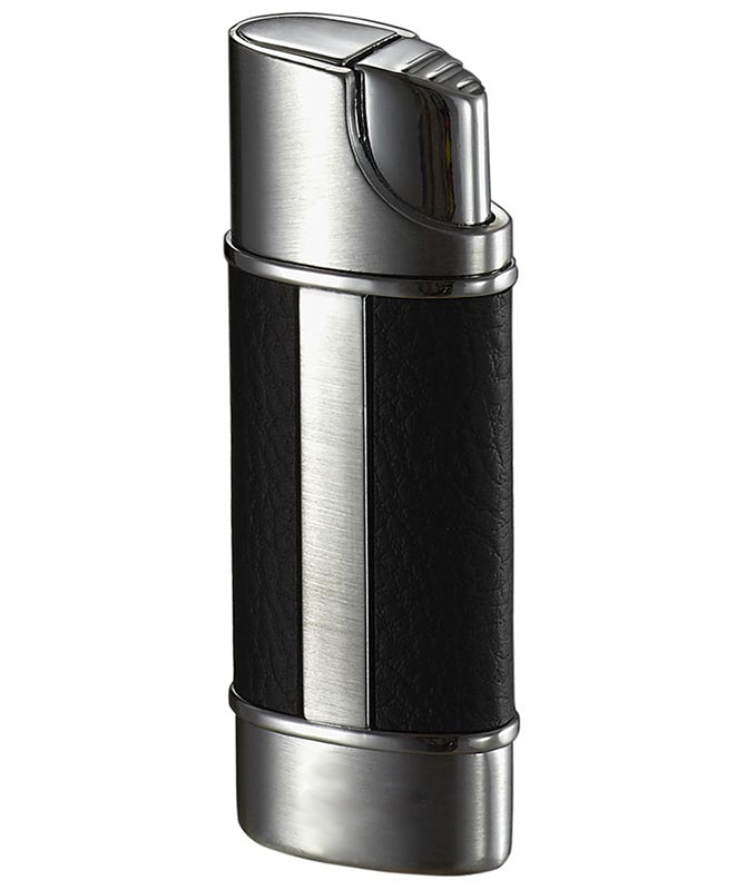 Piccolo Leather and Brushed Chrome Single Torch