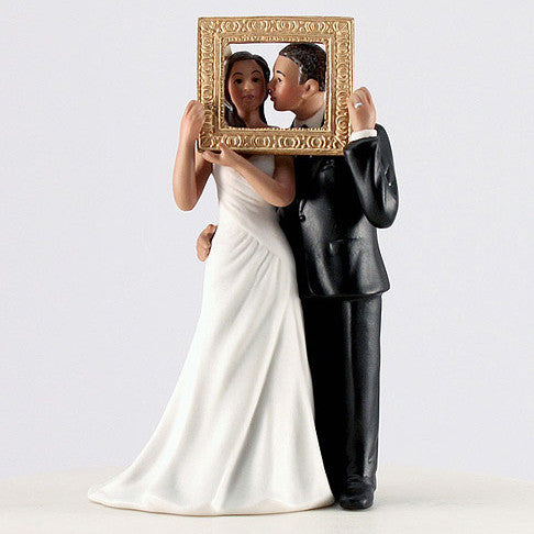 Wedding Cake Top - Picture Perfect Romantic Couple - Medium Skin Tone