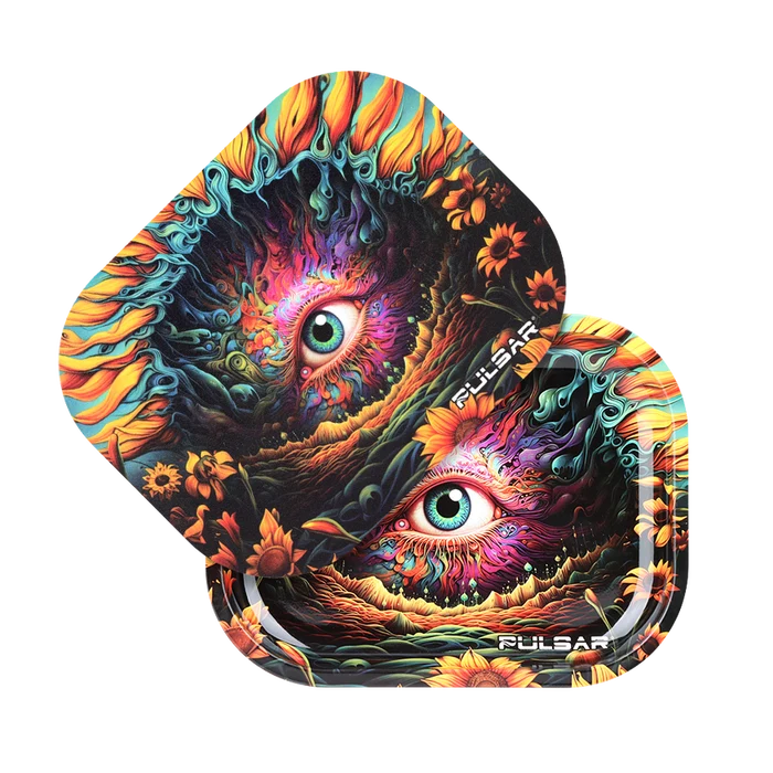 Pulsar Mini Metal Rolling Tray & Lid | Sunflower of The Mind