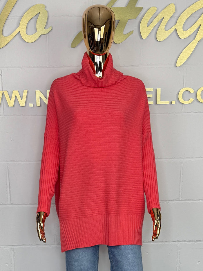 Ribbed Roll Neck Oversize Jumper (6 Colours)