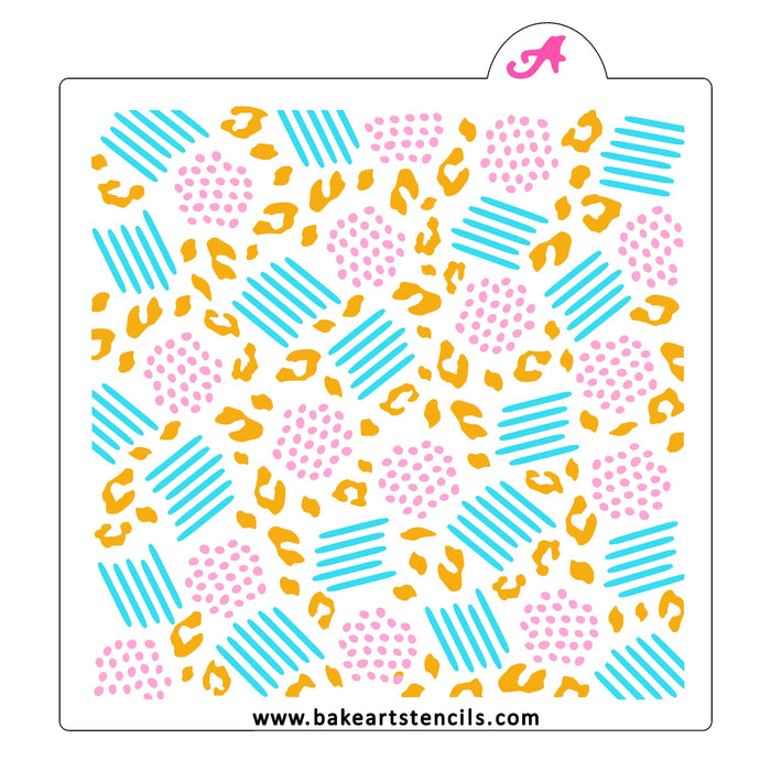 Safari Abstract Pattern Cookie Stencil, 3 piece Set in example colors