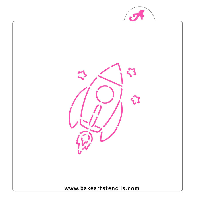 Space Rocket PYO Stencil bakeartstencil