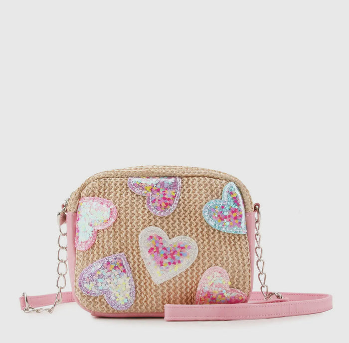 Straw Purse - Hearts