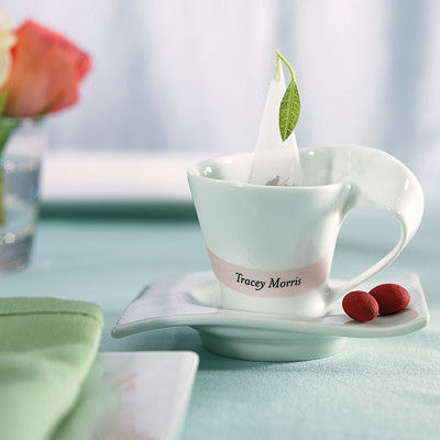 Swish Cup and Saucer Wedding Favor Set (Set of 4)