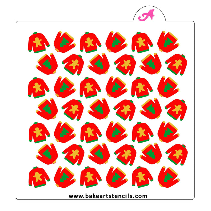 Tacky Sweater Pattern Stencil Set bakeartstencil