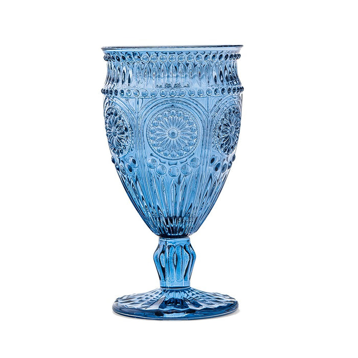 Vintage Pressed Glass Wedding Party Goblet - Pink, Blue, Clear or Grey