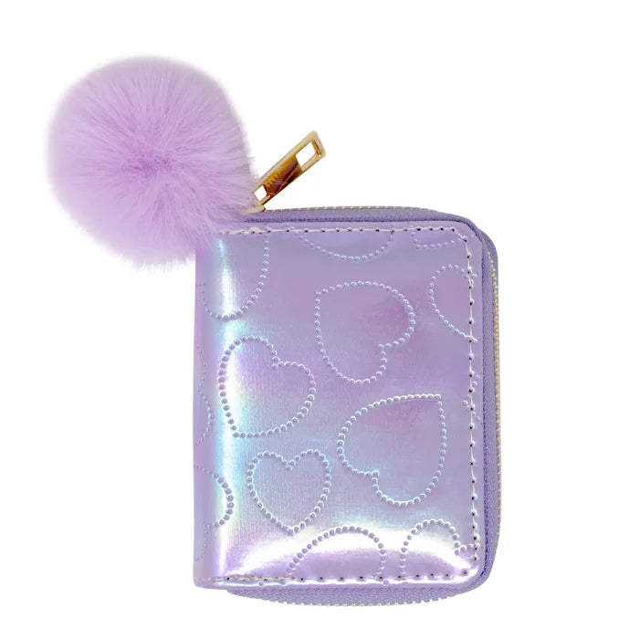 Wallet - Shiny Dotted Hearts - Purple