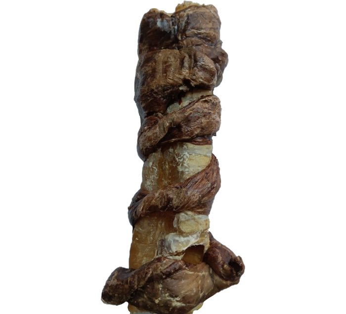 Water Buffalo Trachea Wrapped with Lung Dog Treat – Crunchy, Natural, High in Chondroitin, Dental Health Chew