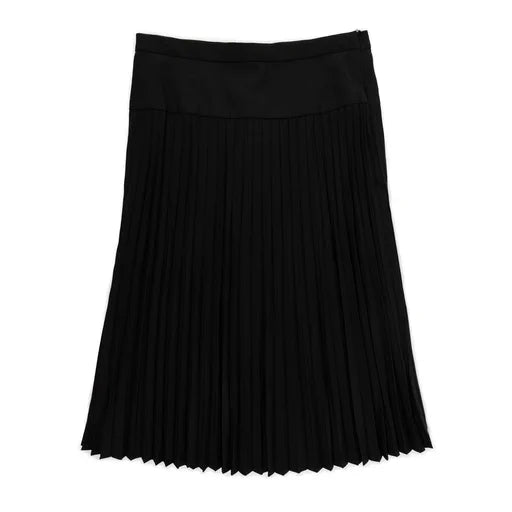 yoke accordion pleated skirt - black