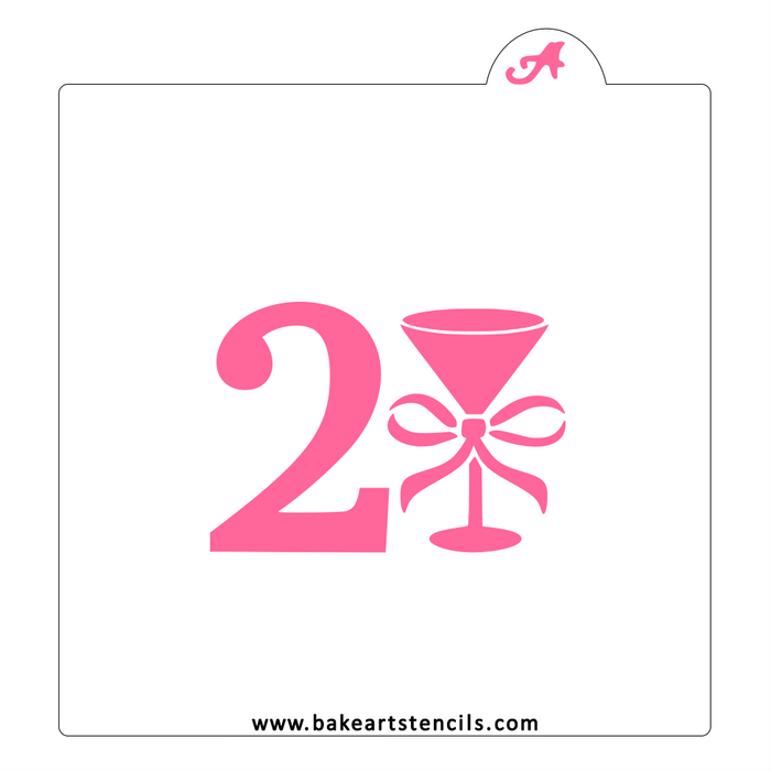 21st Birthday Cookie Stencil bakeartstencil