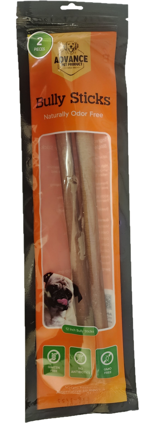 6” Bully Sticks for Dogs (2 Pack) – Grass-Fed Beef Chews for Large Breeds – Natural, Grain-Free, Rawhide-Free Treats