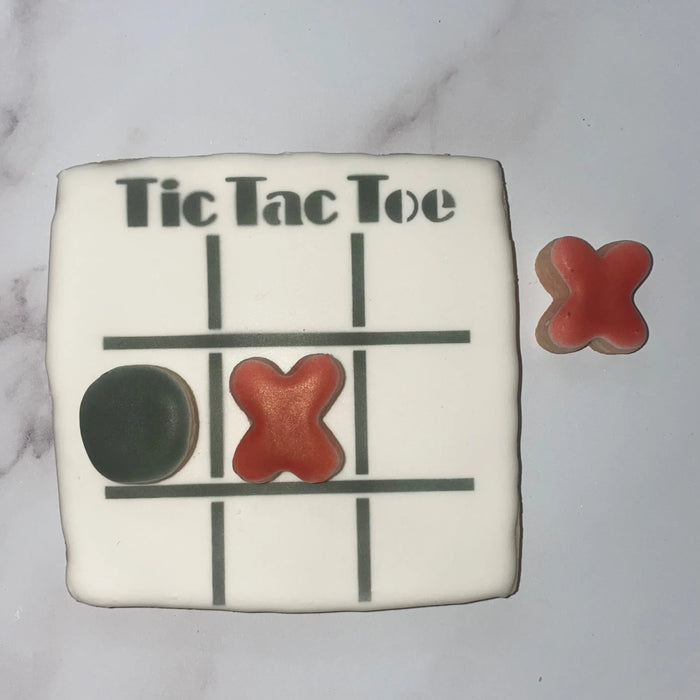 Tic Tac Toe Cookie Decorating Set bakeartstencil
