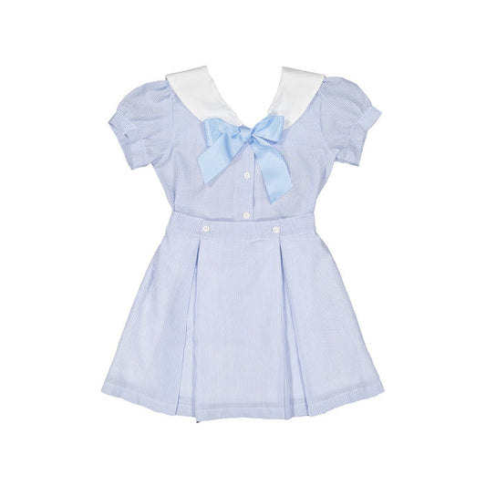 Adele Girl Blue Stripes Sailor 2-Pc Set