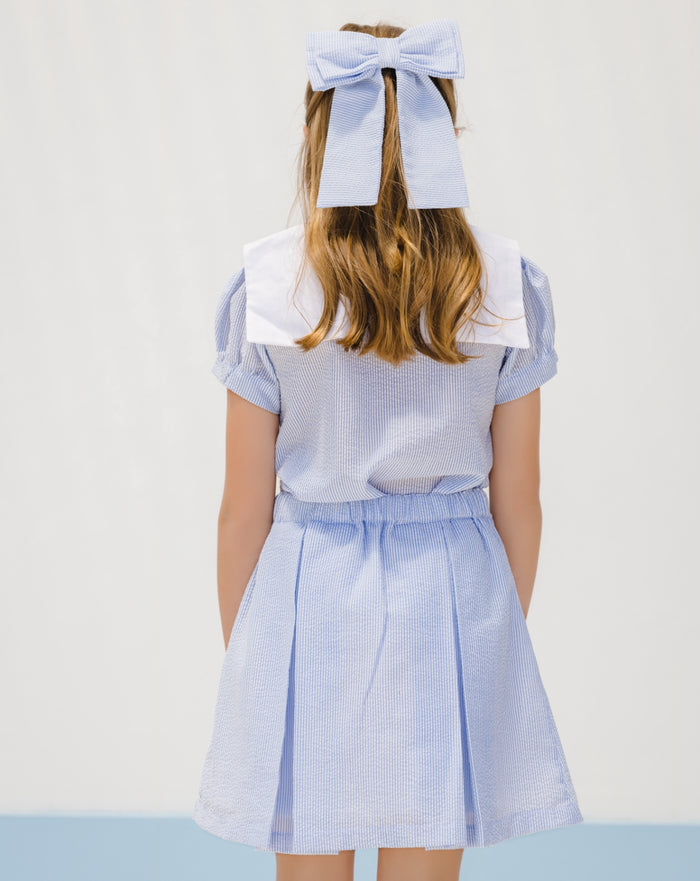 Adele Girl Blue Stripes Sailor 2-Pc Set
