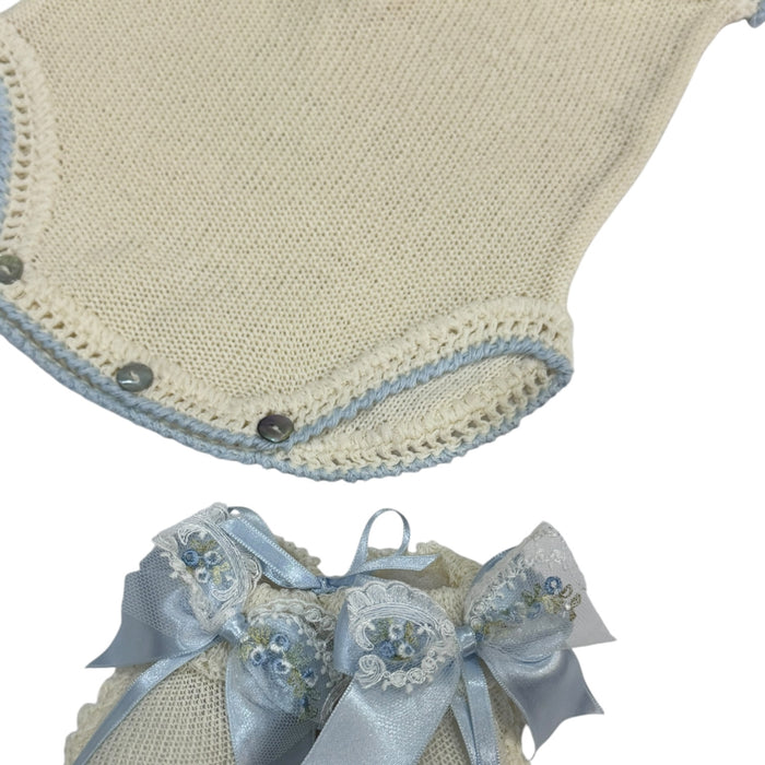 Aida Blue Floral Romper 3-Piece Set